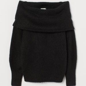 H&M Black Off-Shoulder Sweater